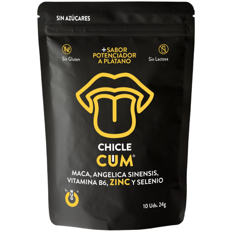 WUG SEX SENSE - CUM CHICLE AUMENTADOR DE EYACULACIÓN & SABOR A PLÁTANO DEL SEMEN 10 UNIDADES