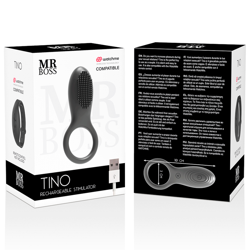 MR BOSS - TINO ANILLO ESTIMULADOR + MANDO CONTROL REMOTO WATCHME