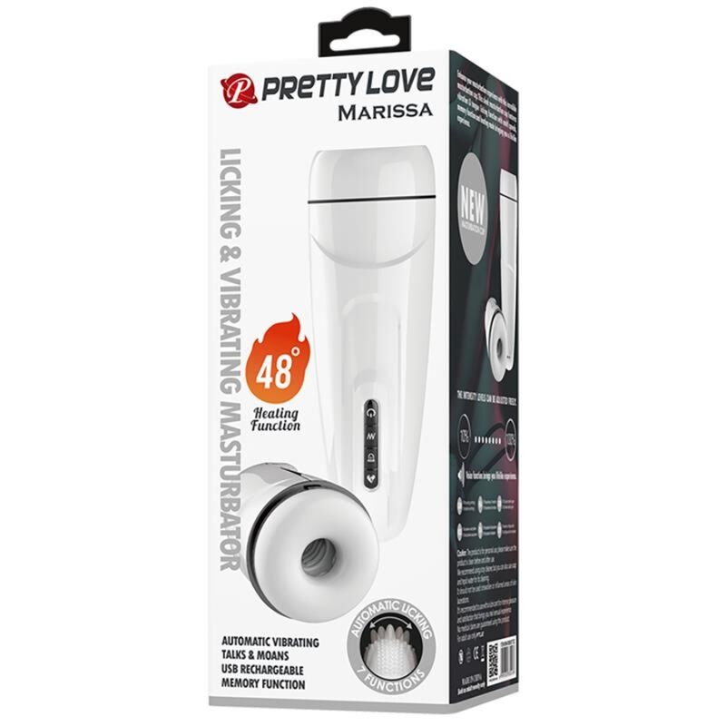PRETTY LOVE - MARISSA MASTURBADOR MASCULINO VIBRACIÓN, CALOR, VOZ Y ONDAS ESTIMULADORAS