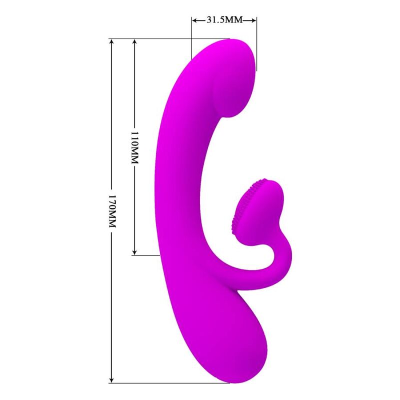 PRETTY LOVE - SINCERE VIBRADOR Y ONDAS ESTIMULADORAS DE CLÍTORIS SILICONA MORADO