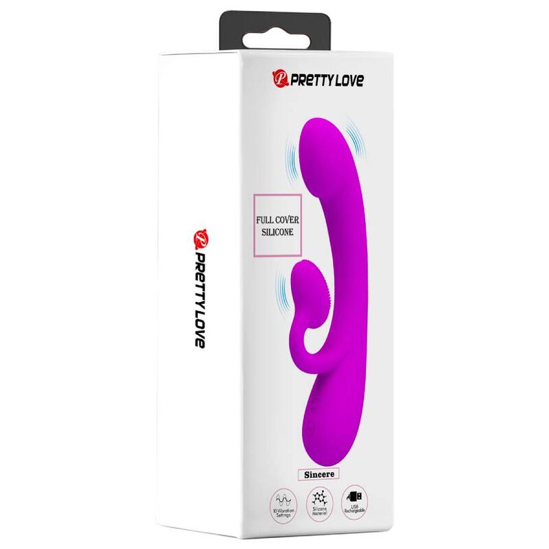 PRETTY LOVE - SINCERE VIBRADOR Y ONDAS ESTIMULADORAS DE CLÍTORIS SILICONA MORADO
