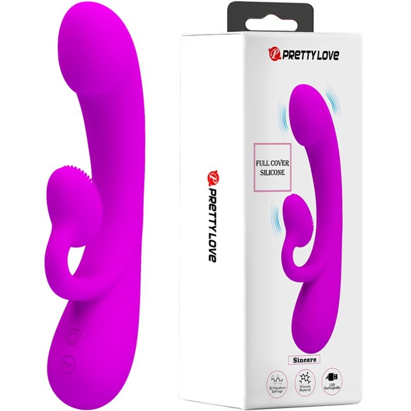 PRETTY LOVE - SINCERE VIBRADOR Y ONDAS ESTIMULADORAS DE CLÍTORIS SILICONA MORADO