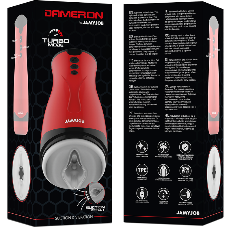 JAMYJOB - DAMERON MASTURBADOR DE ONDAS ESTIMULADORAS Y VIBRACIÓN