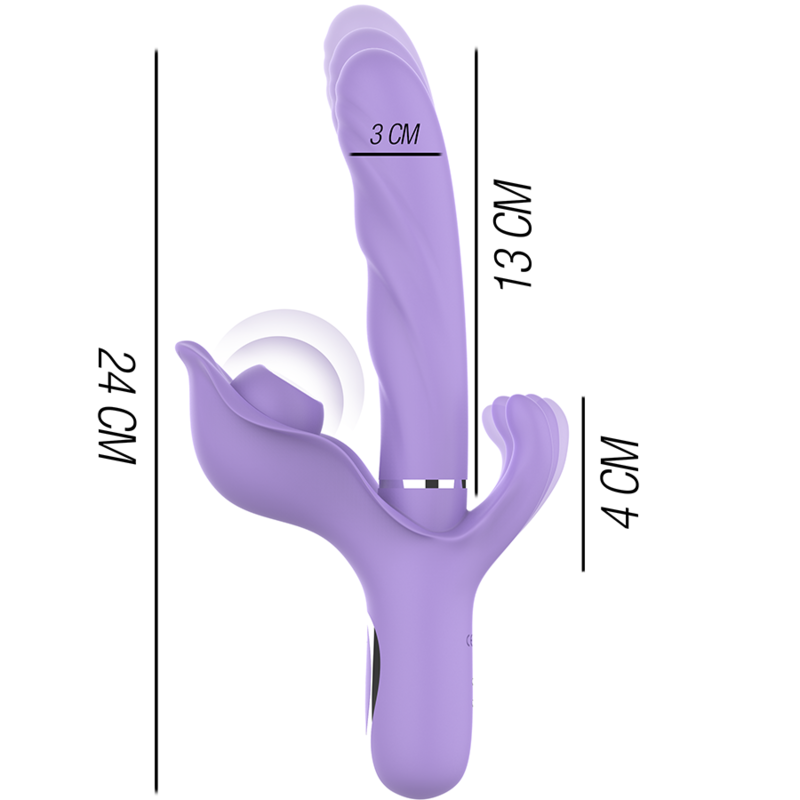 INTENSE - BILLIE VIBRADOR MULTIFUNCIÓN RECARGABLE ONDAS ESTIMULADORAS CON PULSADOR MORADO