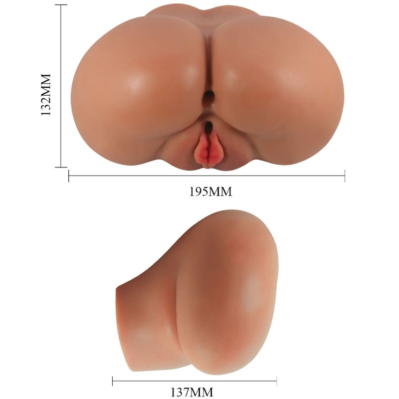 CRAZY BULL - LUNA TRASERO VIBRADOR CON VAGINA Y ANO REALÍSTICO NATURAL CONTROL REMOTO
