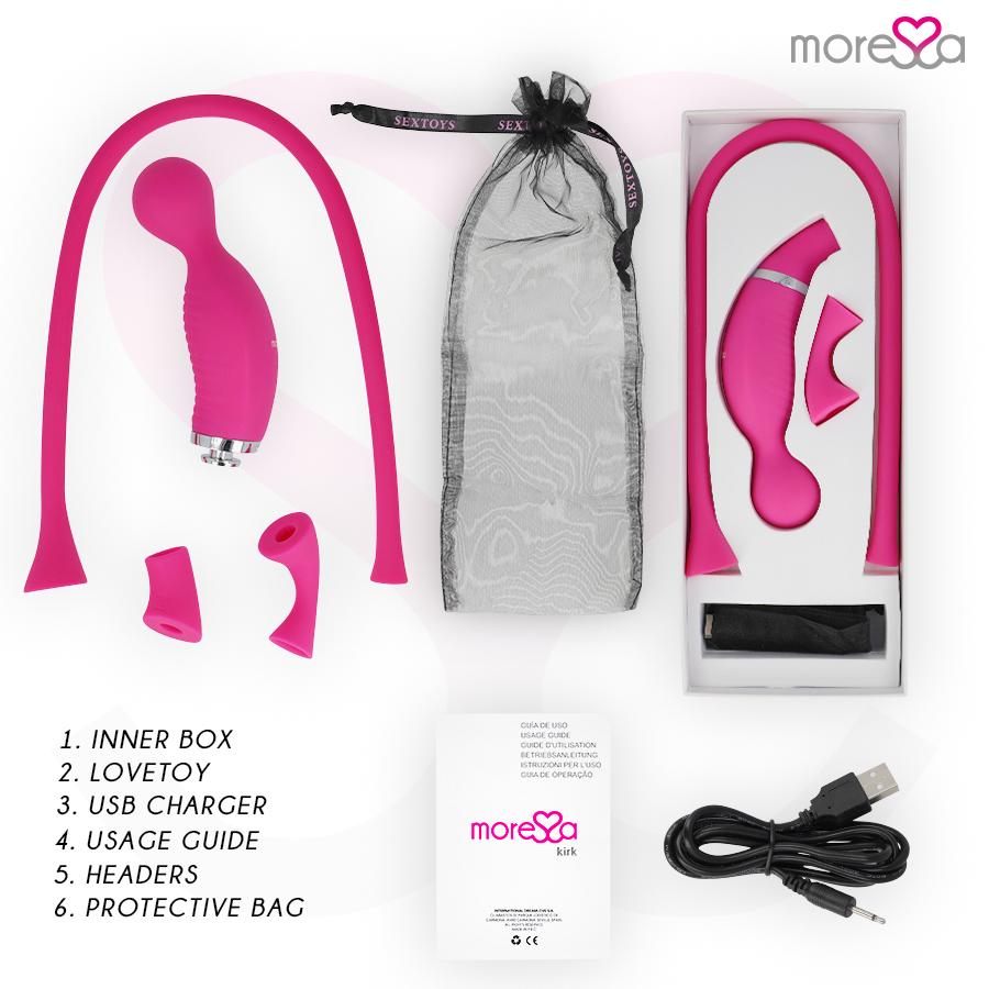MORESSA - KIRK DUO ONDAS ESTIMULADORAS + MASAJEADOR MULTI PRESTACIONES PREMIUM SILICONE RECARGABLE