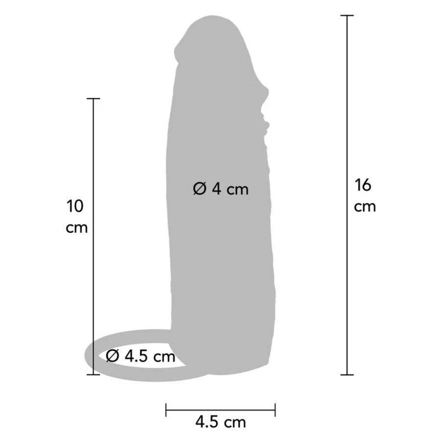 GET REAL - FUNDA HYDRATED SKIN DE SILICONA CON VIBRACIÓN PARA PENE CARAMELO 16 CM