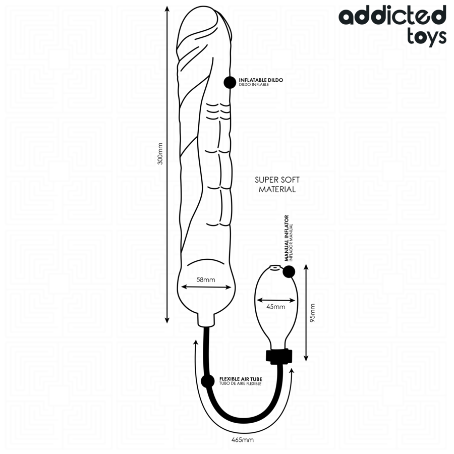 ADDICTED TOYS - DILDO INFLABLE XL MODELO 5