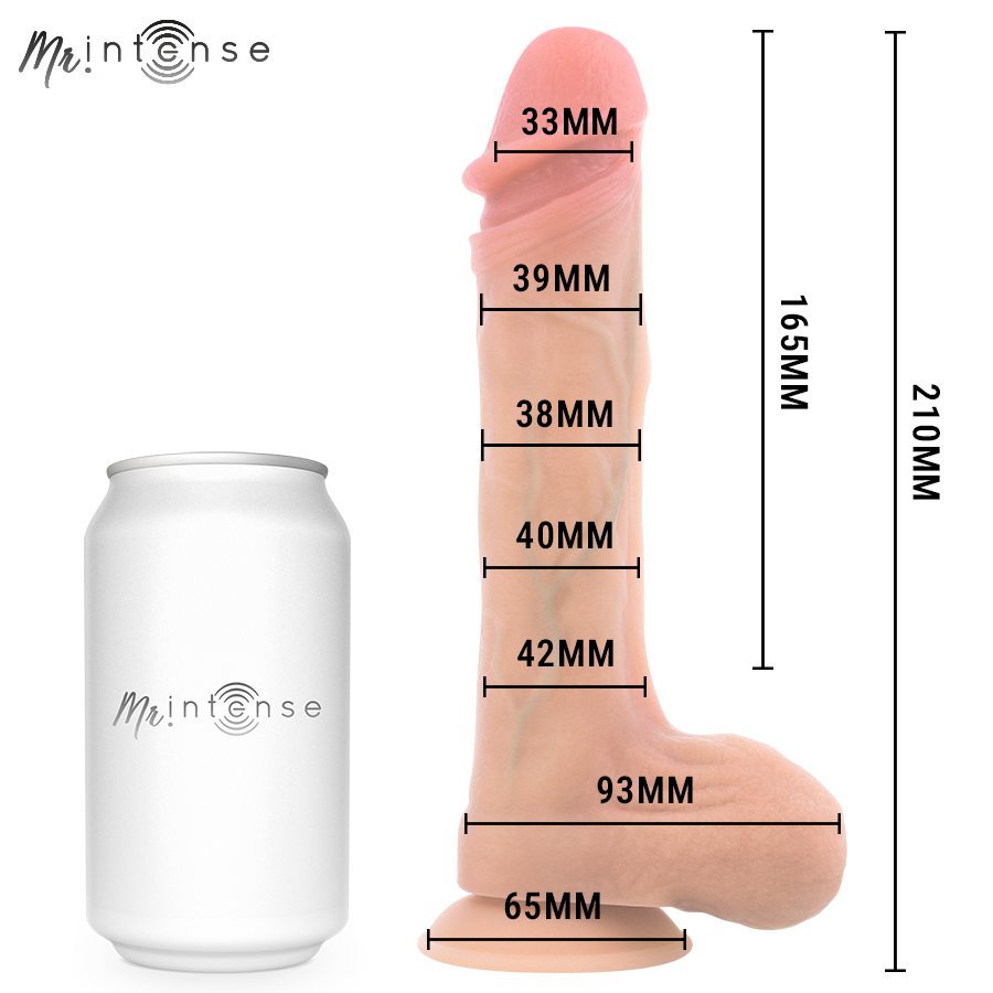 MR INTENSE - BRADLEY DILDO VIBRADOR SILICONA CON EFECTO CALOR Y CONTROL REMOTO 21 CM -Ø- 4.2 CM
