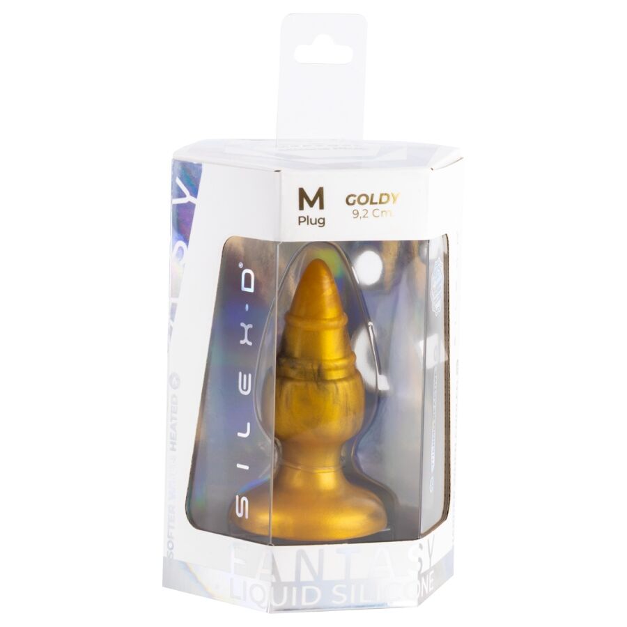 SILEXD - GOLDY PLUG ANAL FANTASY SILICONA LIQUIDA TERMOREACTIVO ORO 9.2 CM