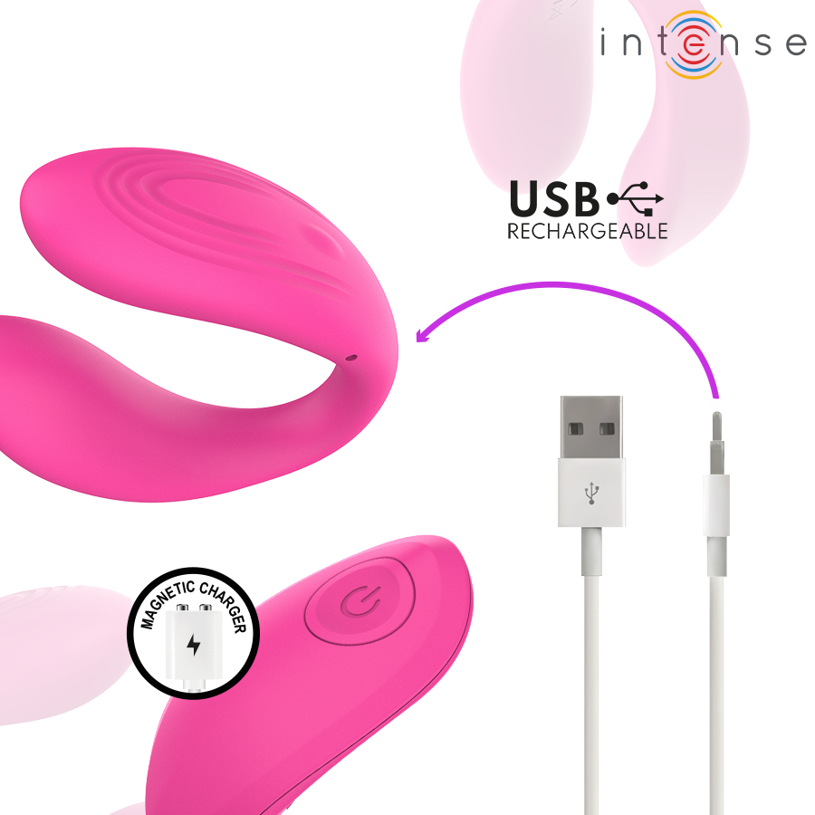 INTENSE - NORA ESTIMULADOR DE PINZA CON VIBRACIÓN ROSA