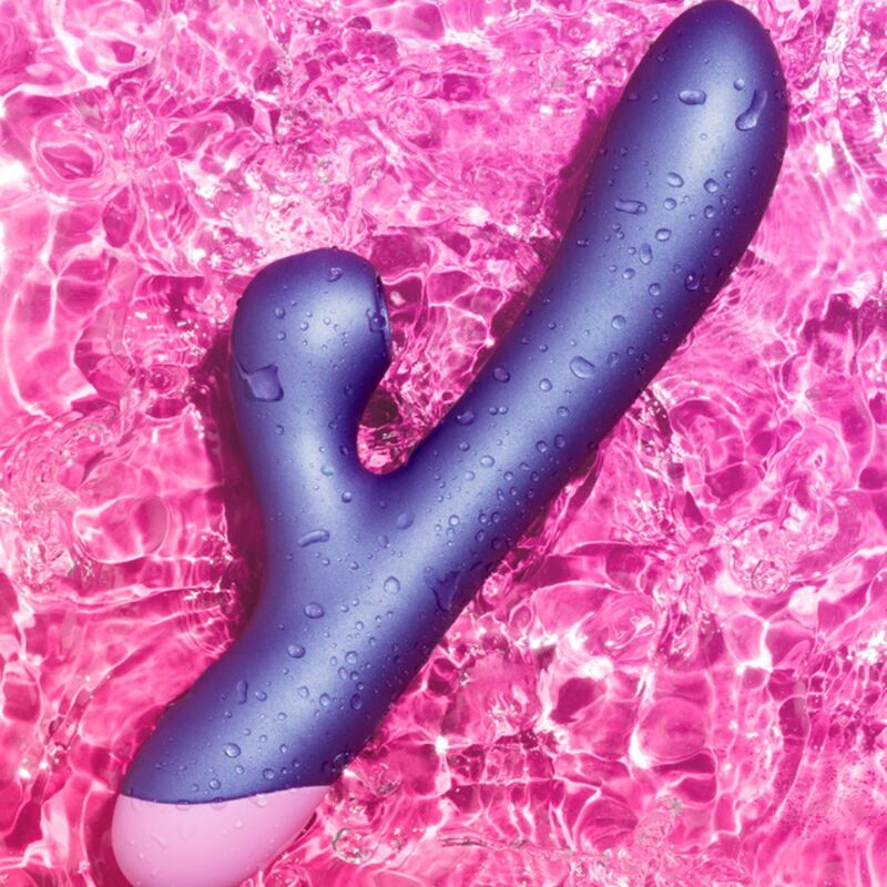 ROMP - PULSE VIBRADOR RABBIT DUAL PUNTO G AZUL ELÉCTRICO