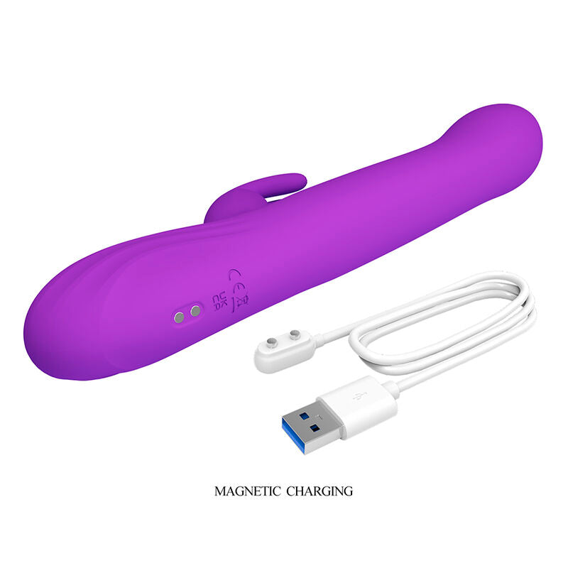 PRETTY LOVE - SABIEN VIBRADOR RABBIT CON ESTIMULACIÓN POR GOLPETEOS Y LED MORADO