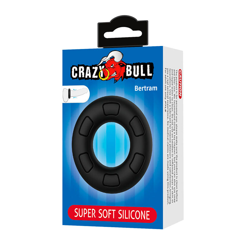CRAZY BULL - BERTRAM ANILLO PARA PENE SUPER SOFT SILICONA NEGRO