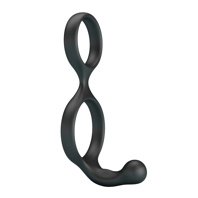 CRAZY BULL - FLORIAN ANILLO DOBLE PARA PENE Y TESTÍCULOS SILICONA NEGRO