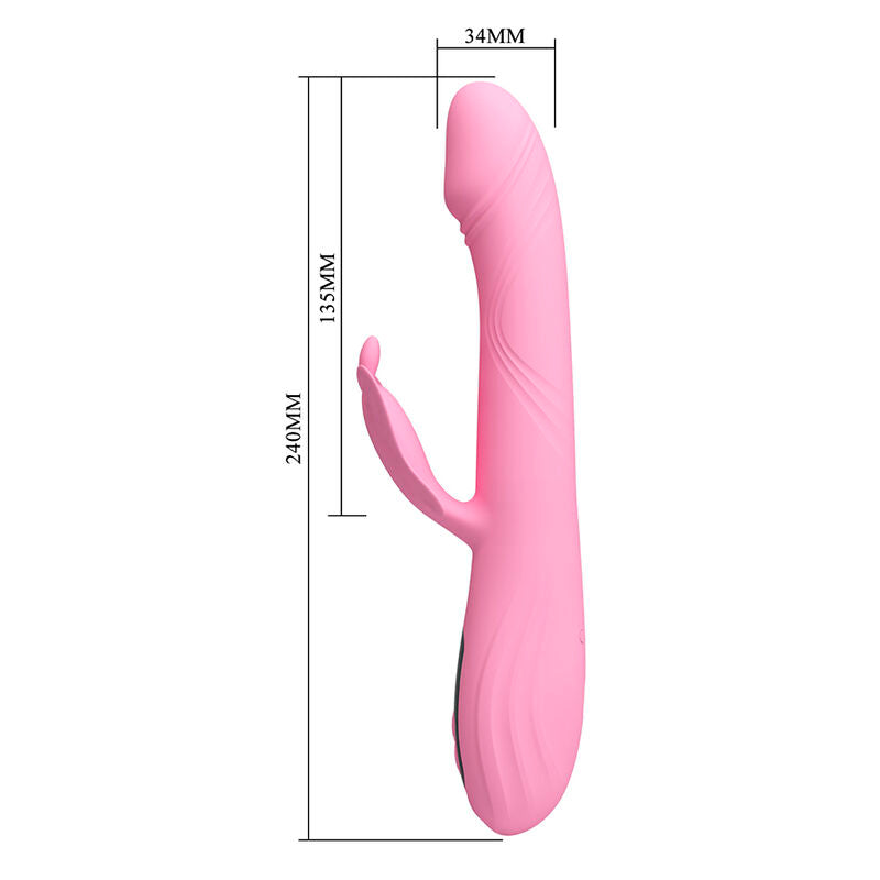 PRETTY LOVE - BELLA VIBRADOR RABBIT CON ESTIMULACIÓN MARIPOSA Y LED ROSA