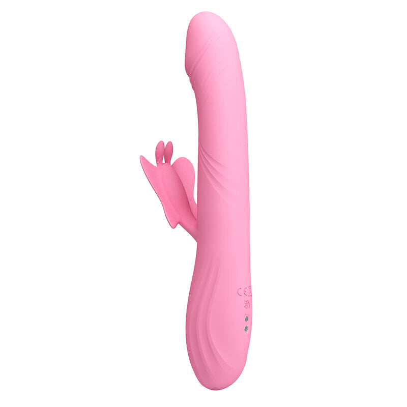 PRETTY LOVE - BELLA VIBRADOR RABBIT CON ESTIMULACIÓN MARIPOSA Y LED ROSA