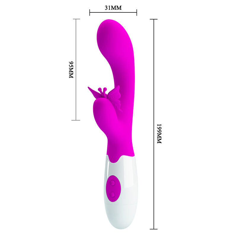 PRETTY LOVE - BUTTERFLY KISS VIBRADOR RABBIT 30 FUNCIONES MORADO