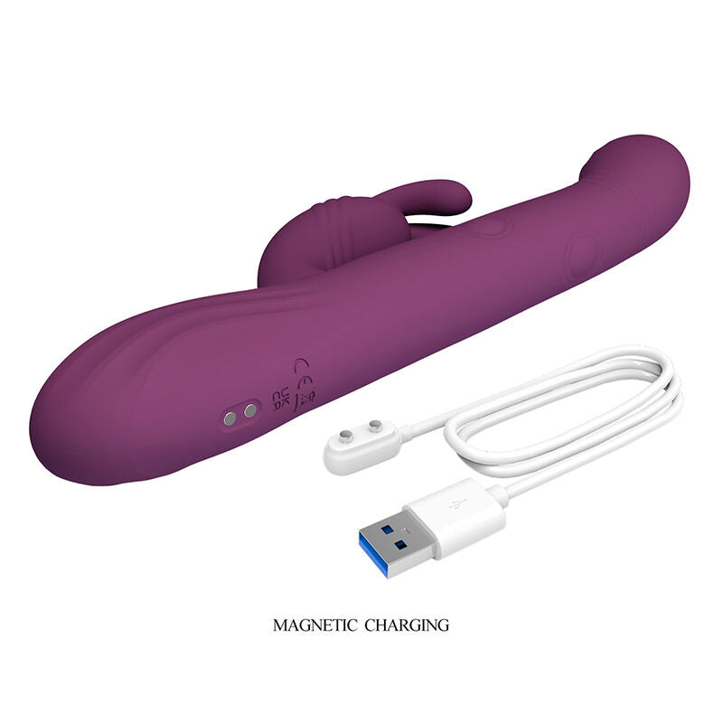 PRETTY LOVE - DEE VIBRADOR RABBIT MULTIFUNCIÓN OSCILANTE Y PERCUTOR MORADO