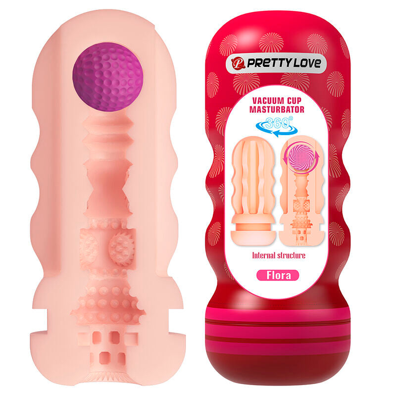 PRETTY LOVE - FLORA MASTURBADOR VAGINA CON VENTOSA Y TEXTURAS INTERNAS