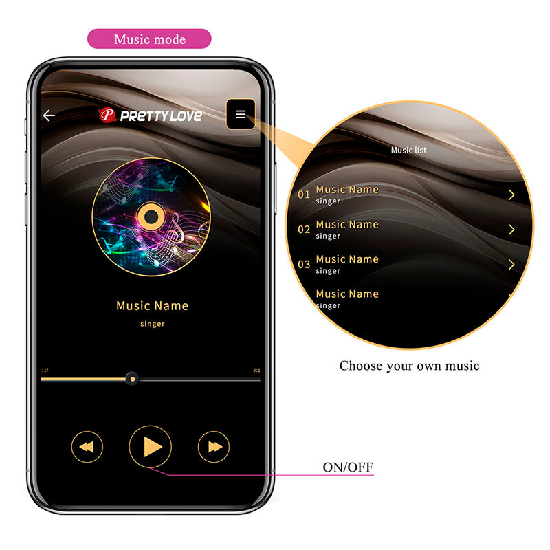 PRETTY LOVE - HAZELYNN MASAJEADOR APP CONTROL 12 FUNCIONES ROSA