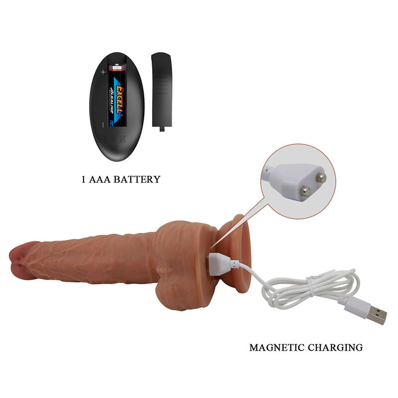 PRETTY LOVE - JONATHAN VIBRADOR REALÍSTICO CON EMPUJE MARRÓN CONTROL REMOTO
