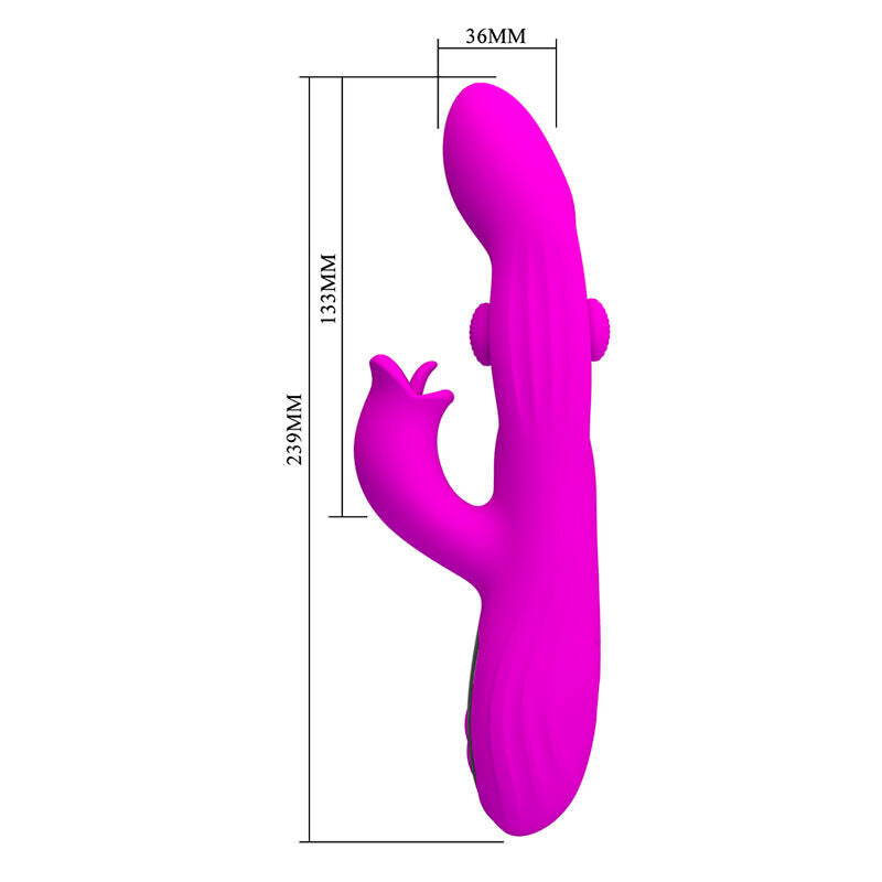 PRETTY LOVE - YALANDA VIBRADOR RABBIT OSCILANTE CON PANTALLA LED MORADO