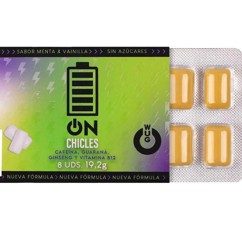 WUG On – Energía inmediata en formato chicle BLISTER 8 UDS