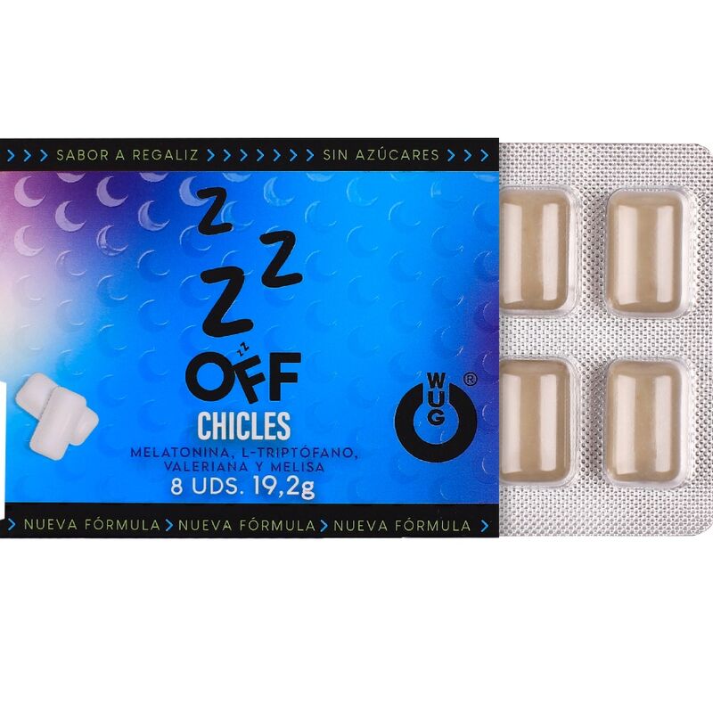 WUG Off - El chicle funcional que te ayuda a relajarte y dormir mejor BLISTER 8 UDS