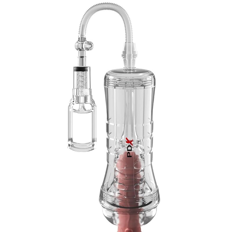 PDX ELITE - MASTURBADOR TRANSPARENTE VIEWTUBE VAC XXL CON BOMBA DE SUCCIÓN 27.3 CM