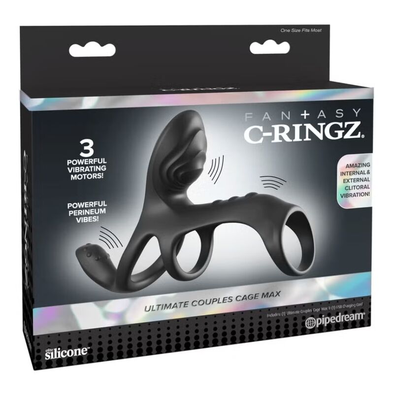 FANTASY C-RINGZ - ANILLO VIBRADOR PARA PAREJAS ULTIMATE COUPLES CAGE MAX 19.5 CM