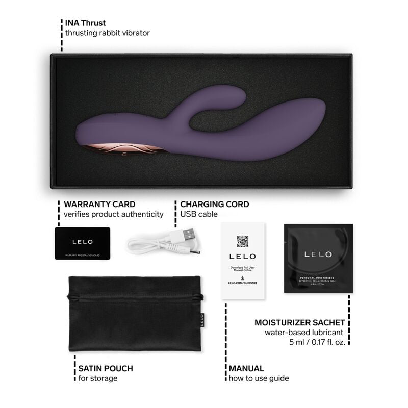 LELO - INA THRUST VIBRADOR RABBIT CON EMPUJE MORADO
