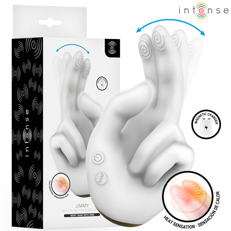 INTENSE - JIMMY ESTIMULADOR MULTIFUNCIÓN CON FORMA DE MANO, VIBRACIÓN Y CALOR