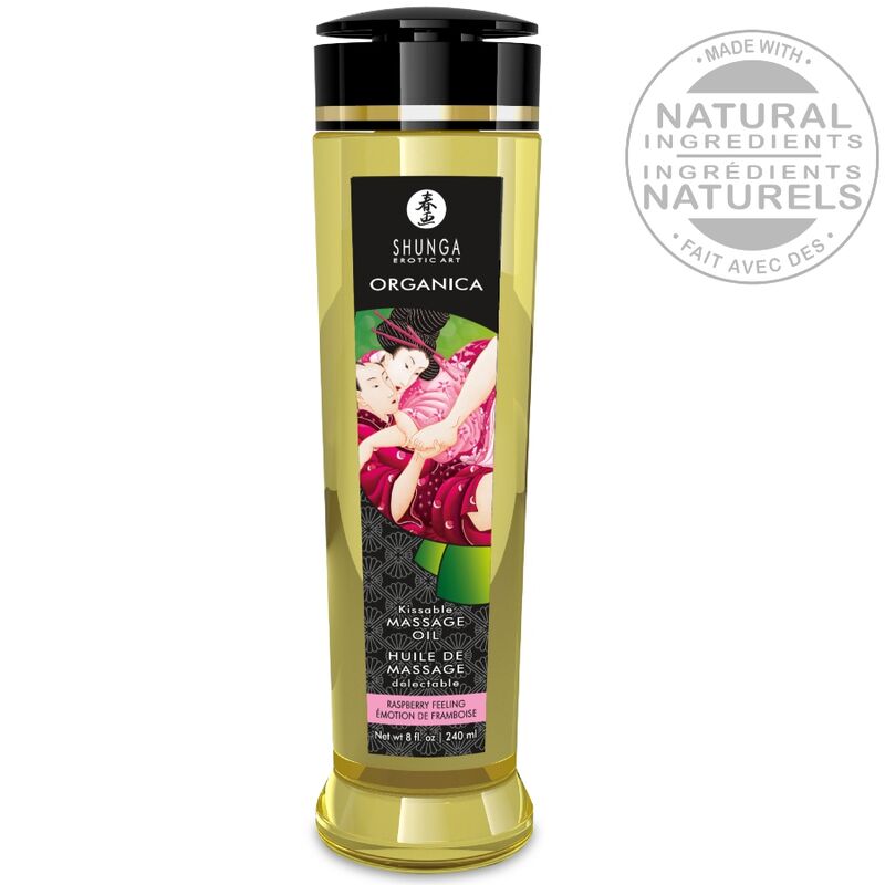 SHUNGA - ACEITE DE MASAJE ORGÁNICO FRAMBUESA 240 ML