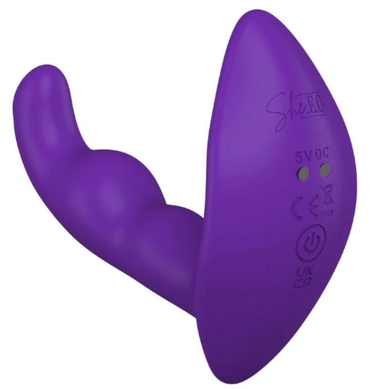 SHE.E.O - ESTIMULADOR ANAL VIBRADOR ROTATIVO CON CONTROL REMOTO MORADO