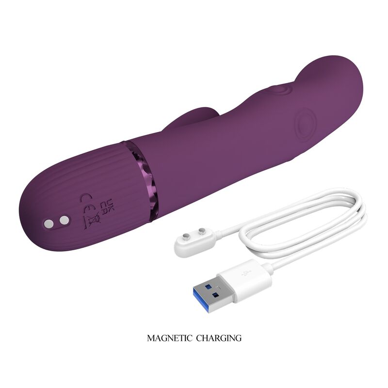 PRETTY LOVE - ZACH VIBRADOR RABBIT RECARGABLE CON EMPUJE 5+5 FUNCIONES