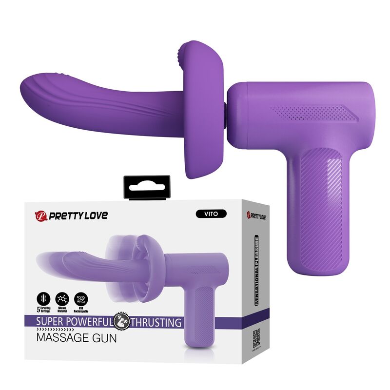 PRETTY LOVE - VITO PISTOLA DE MASAJE CON EMPUJE 5 MODOS MORADO
