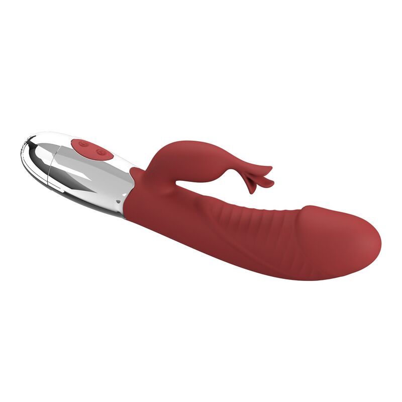 PRETTY LOVE - VIBRADOR RABBIT ROSEWOOD 30 FUNCIONES RECARGABLE USB ROJO
