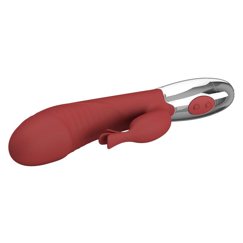 PRETTY LOVE - VIBRADOR RABBIT ROSEWOOD 30 FUNCIONES RECARGABLE USB ROJO