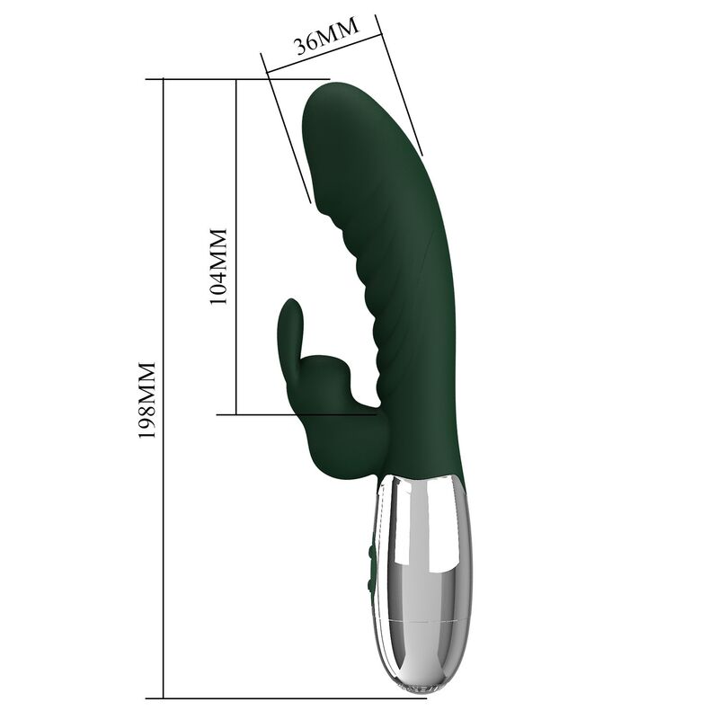 PRETTY LOVE - VIBRADOR RABBIT NAUGHTY BUNNY 30 FUNCIONES RECARGABLE USB VERDE