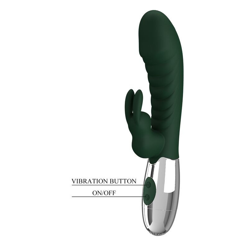 PRETTY LOVE - VIBRADOR RABBIT NAUGHTY BUNNY 30 FUNCIONES RECARGABLE USB VERDE