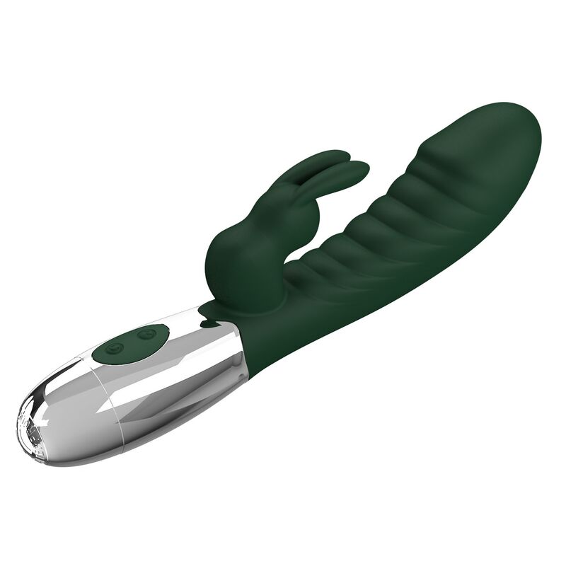 PRETTY LOVE - VIBRADOR RABBIT NAUGHTY BUNNY 30 FUNCIONES RECARGABLE USB VERDE