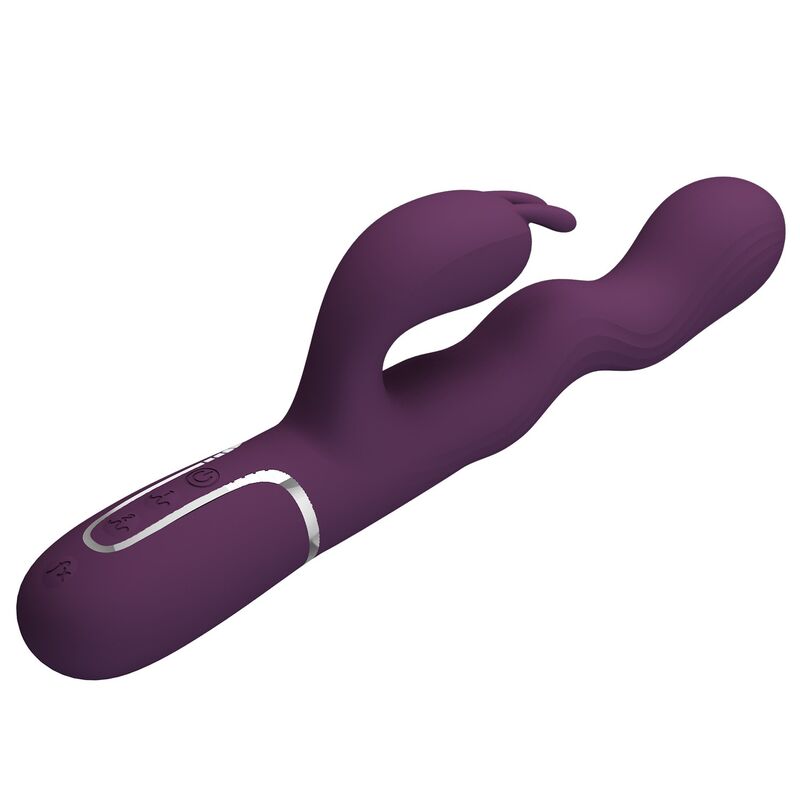 PRETTY LOVE - VIBRADOR RABBIT LOURSEN CON MOVIMIENTO OSCILANTE Y 7 VIBRACIONES RECARGABLE USB MORADO