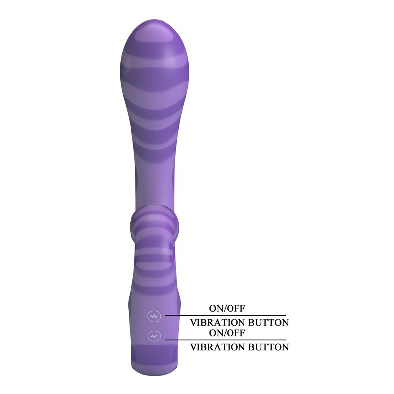 PRETTY LOVE - SUMMER VIBRADOR DOBLE CON ASA 19 CM Ø 3,5 CM MORADO