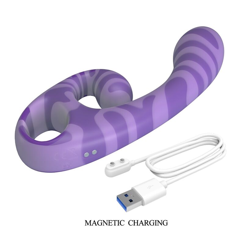 PRETTY LOVE - SUMMER VIBRADOR DOBLE CON ASA 19 CM Ø 3,5 CM MORADO