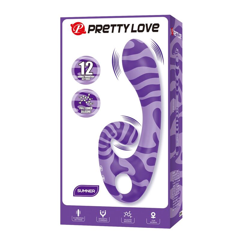 PRETTY LOVE - SUMMER VIBRADOR DOBLE CON ASA 19 CM Ø 3,5 CM MORADO