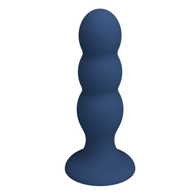 MR PLAY - PLUG ANAL CON 3 BOLAS METÁLICAS Y VENTOSA AZUL