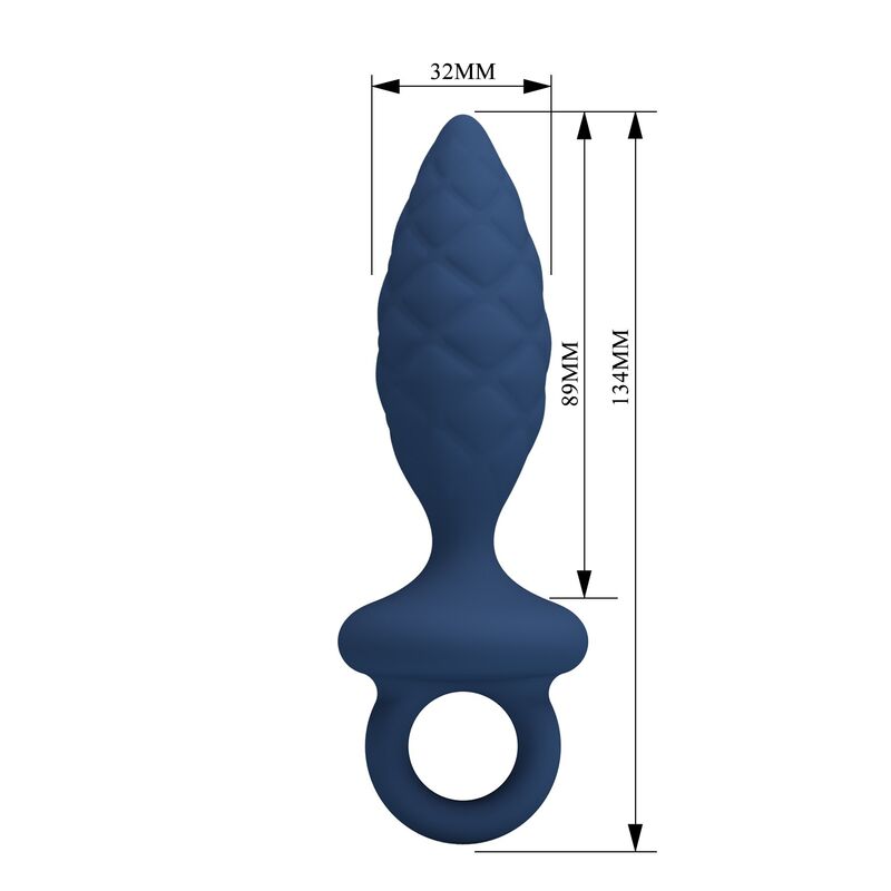 MR PLAY - PLUG ANAL TEXTURIZADO CON ANILLA AZUL M