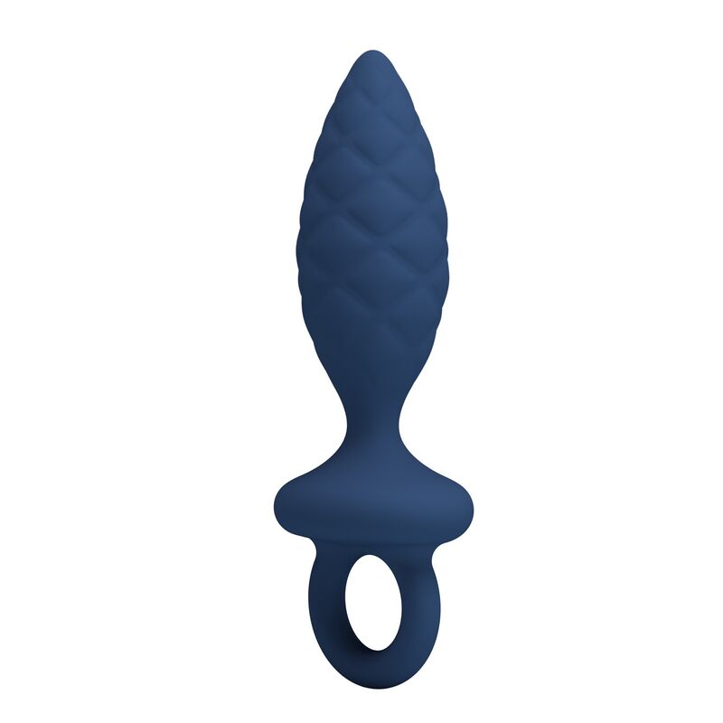 MR PLAY - PLUG ANAL TEXTURIZADO CON ANILLA AZUL M