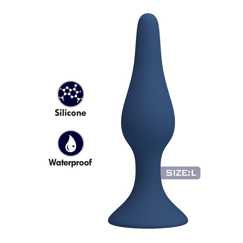 MR PLAY - PLUG ANAL SLIM SILICONA AZUL L